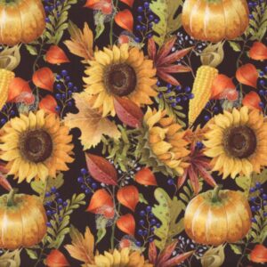 45" Fall Sunflower Harvest Black