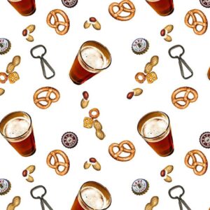45" Henry Glass Game Night Tossed Beer & Snacks