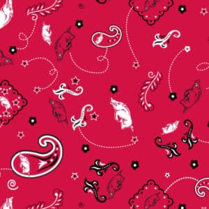 45" Arkansas Razorback Bandana Print