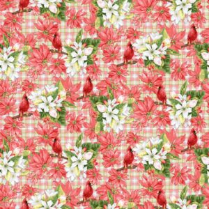 45" Studio E Fabric Candy Cane Lane Cardinals and Florals