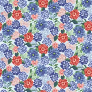 45" Studio E Fabrics Bella Blue Birds Medium Floral