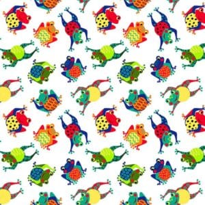 45" Blank Quilting Pond Life Tossed Frogs