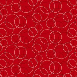 45" Studio E Fabric Raspberry Ripple Circles Red