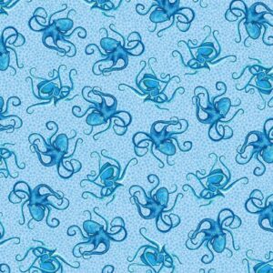 45" Studio E Fabric M'Ocean Tossed Octopuses