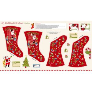 45" Henry Glass My Childhood Christmas 24" Stocking Panel