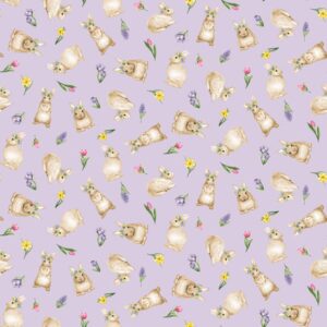 45" Henry Glass Hoppy Hunting Tossed Bunnies