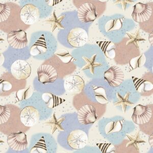45" Blank Quilting Ocean Oasis Sand Dollars