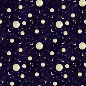 45" Blank Quilting Midnight Rendezvous Full and Crescent Moons