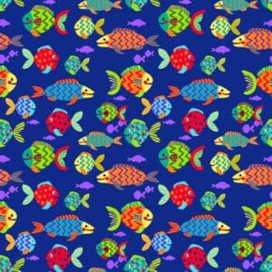 45" Blank Quilting Pond Life Fish