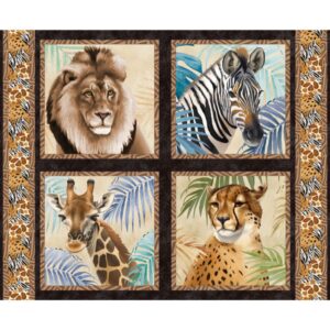 45" Blank Quilting Safari Sights 36" Pillow Blocks