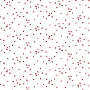 45" Studio E Fabric Raspberry Ripple Mushrooms White Red