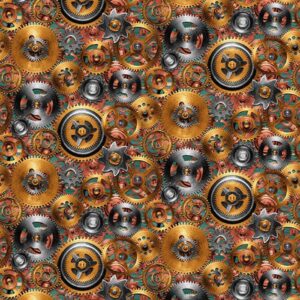 45" Blank Quilting Time Travel Gears