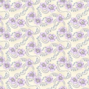 45" Henry Glass Twilight Garden FLANNEL Lacy Flowers