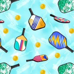 45" Blank Quilting Pickleball Anyone? Pickleball Paddles and Balls