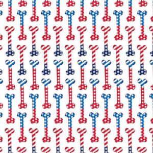 45" Studio E Fabric Patriotic Pooch Bones