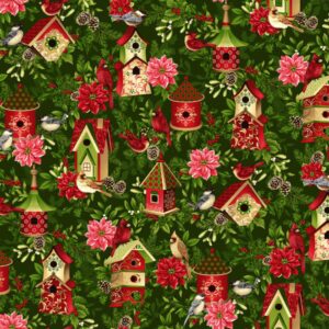 45" Studio E Fabric 'Tis The Season Bird Houses