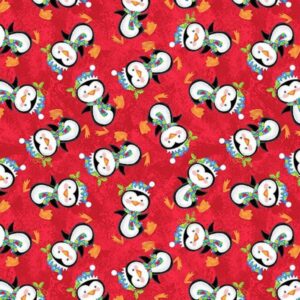 45" Studio E Fabric A Jolly Good Time Penguins