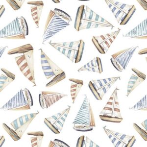 45" Blank Quilting Ocean Oasis Sailboats