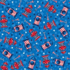 45" Studio E Fabric Patriotic Pooch Fire Hydrants