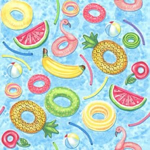 45" Studio E Fabric Tropical Bird Bath Pool Floats