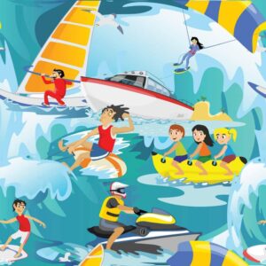 45" Water Sports Allover