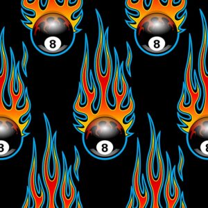 45" Fireball Eight Ball Allover