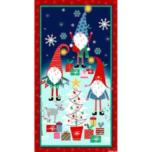 45" Michael Miller Holiday Gnomes 24" Panel