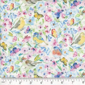45" Birds N Blooms White
