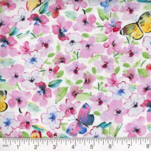 45" Butterfly Garden White