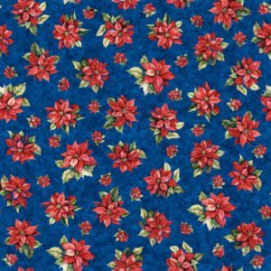 45" Christmas Blooms Blue Digital