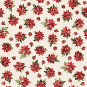 45" Christmas Blooms Cream Digital