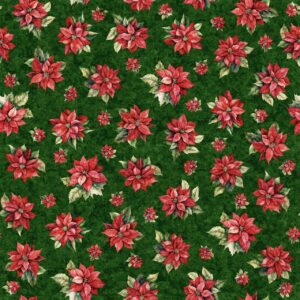 45" Christmas Blooms Green Digital