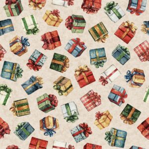 45" Christmas Gifts Cream Digital