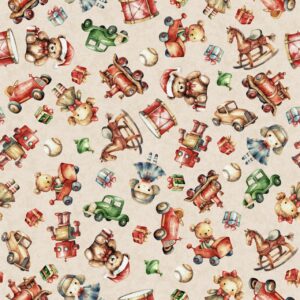 45" Christmas Toys Cream Digital