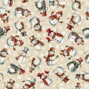 45" Dancin' Snowmen Cream Digital