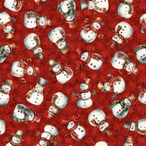 45" Dancin' Snowmen Red Digital