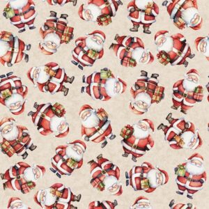 45" Happy Santas Cream Digital