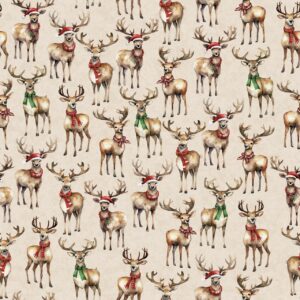 45" Jolly Antlers Cream Digital
