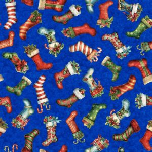 45" Stuffed Stockings Blue Digital