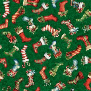 45" Stuffed Stockings Green Digital