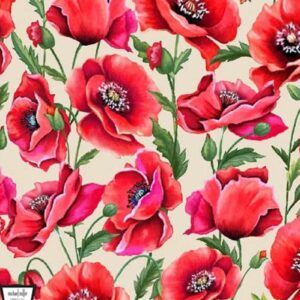 45" Michael Miller Flaming Flowers