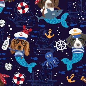 45" Michael Miller Sea Woofs Allover