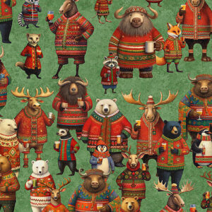 45" Quilting Treasures Christmas Party Animals
