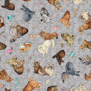 45" Quilting Treasures Life Quilt Room Kitties