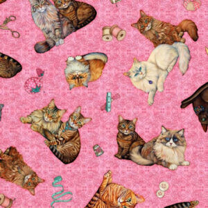 45" Quilting Treasures Life Quilt Room Kitties