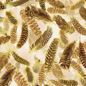 45" Benartex Glided Feathers