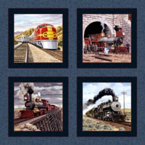45" MDG Classic Locomotives Pillow Panel