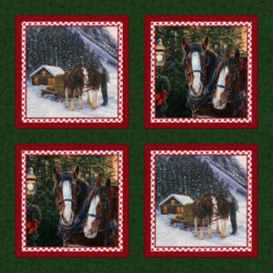 45" MDG Holiday Horse Pillow Panel