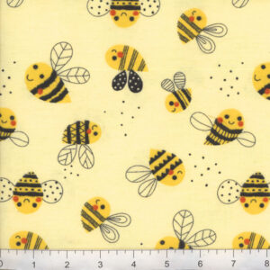 45" Flannel Bees On Yellow