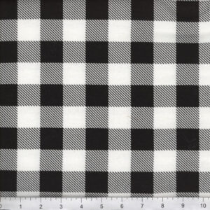 45" Flannel Black White Buffalo Plaid